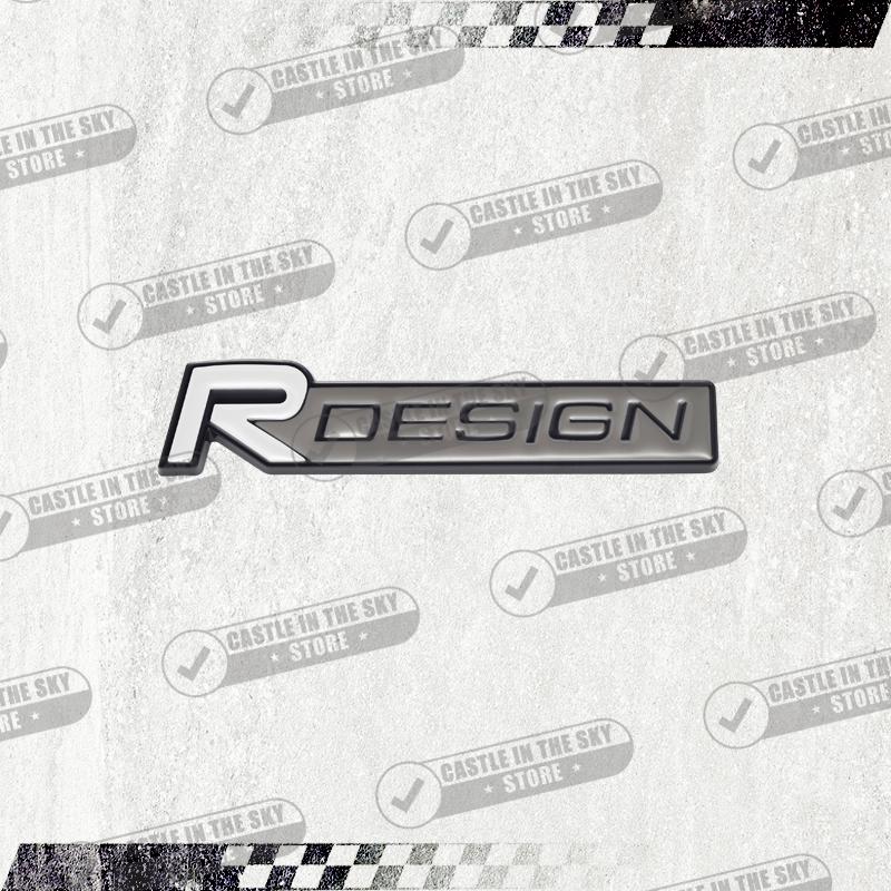 Pegatina de Coche 3D Diseño R Negro Brillante Insignia de Rejilla Frontal de Cabeza Emblema de Calcomanía de Metal Para Volvo V40 V60 V70 XC40 XC60 XC90 S40 S80 D5