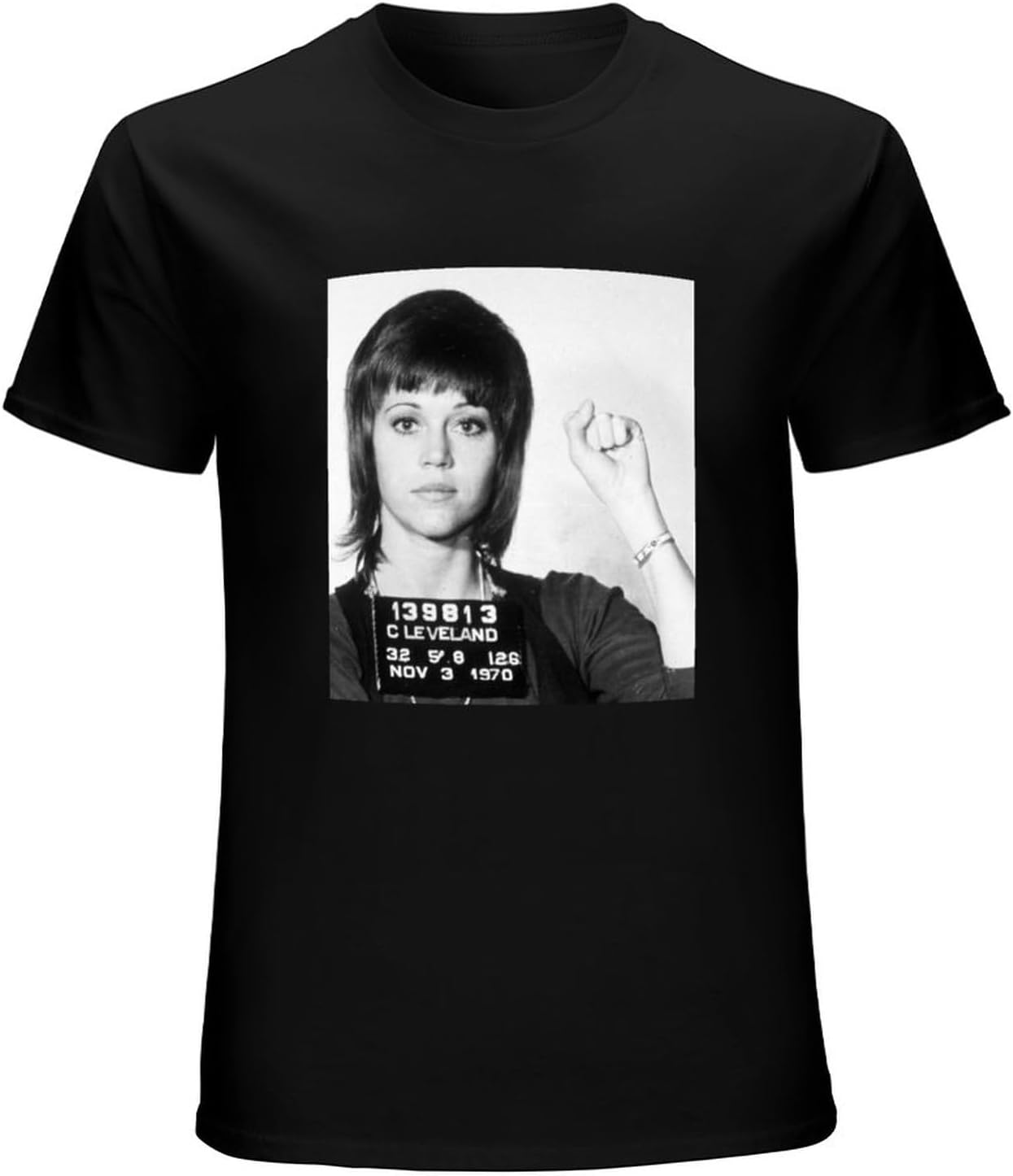 Jane Fonda Mugshot DMN for Men for Women - - Crewneck Short-Sleeve T-Shirts Black L чёрный