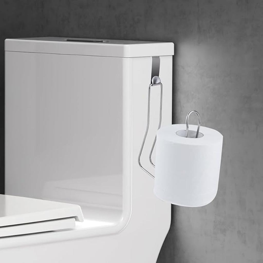 Toilet Paper Holder Over The Tank Toilet Paper Holder Stand Bathroom Metal Toilet Paper Holder Dispenser Reserve for Bathroom Storage Organization