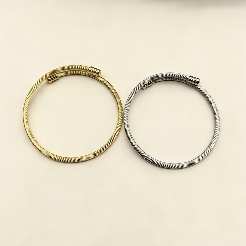 Minimalistisches Single-Loop-Armband aus Edelstahl, goldbeschichtet, Mode-Schmuckzubehör für Damen