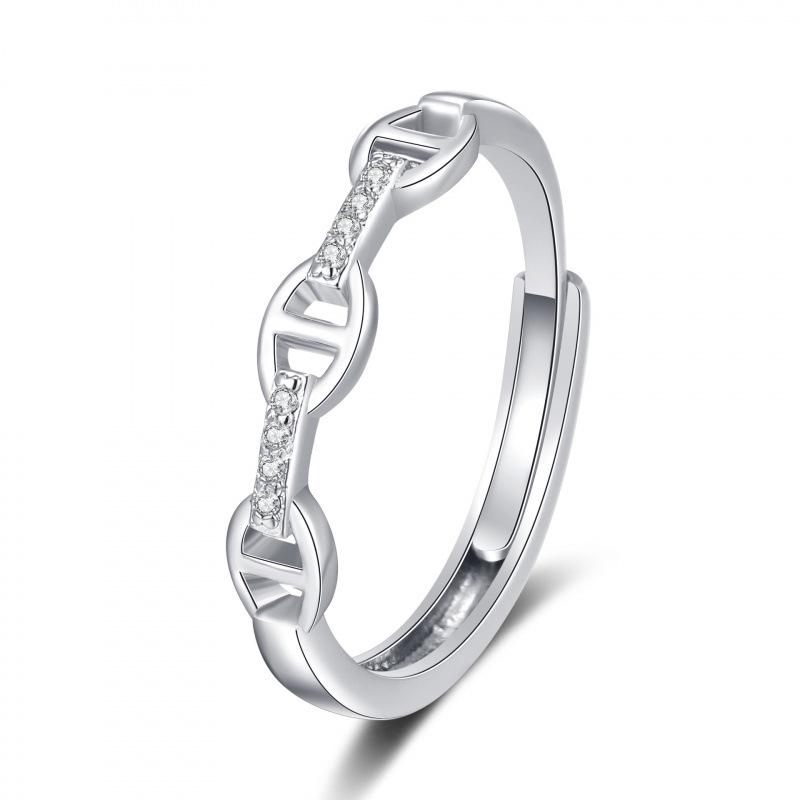Niche Rhinestone Ring for Women – Personalized, Fashionable, Adjustable Open Design