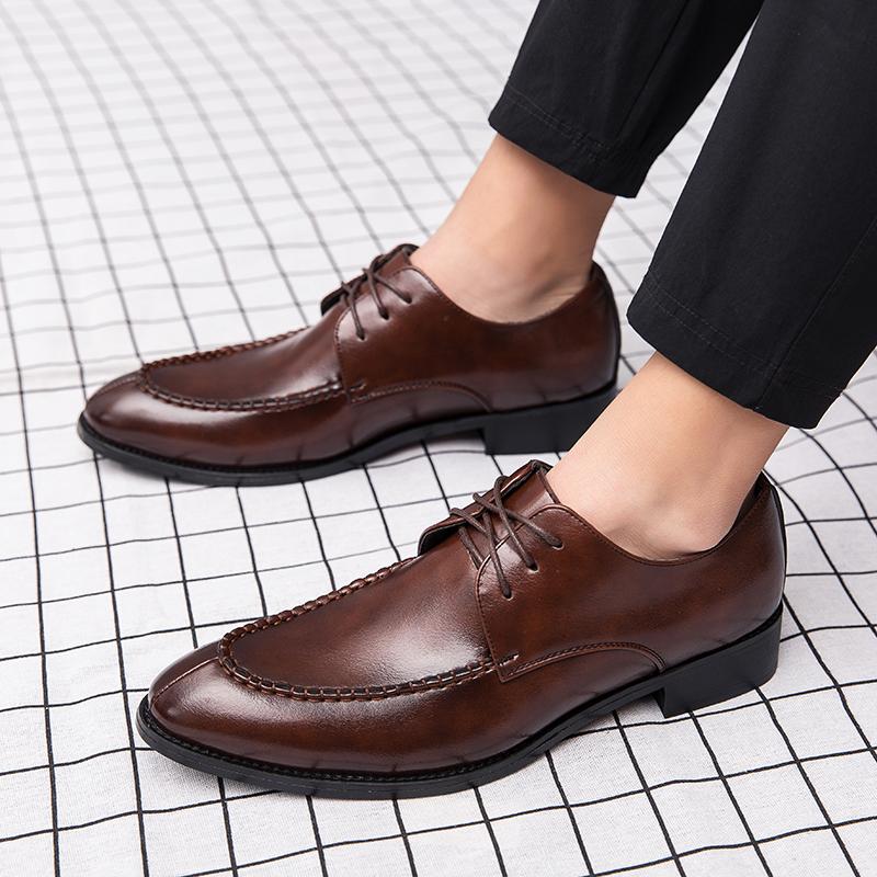 New Brand Men's Casual Leather Shoes Business Patent Male Shoes Breathable Soft Bottom Dress Abiye Footwear Shoes for Men