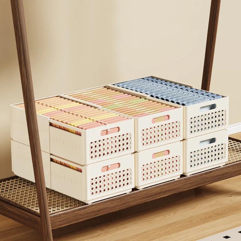 Kunststoff Klapp-Aufbewahrungsbox für den Haushalt - Zusammenklappbare Kiste Schreibtischhalter für Schreibwaren Make-up & Kleinkram Home Storage