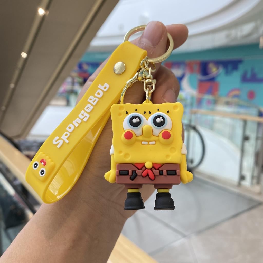 Anime Spongebob Squarepants Keychain Patrick Star Kawaii PVC Toys Keychain Backpack Charm Birthday Gift For Kid