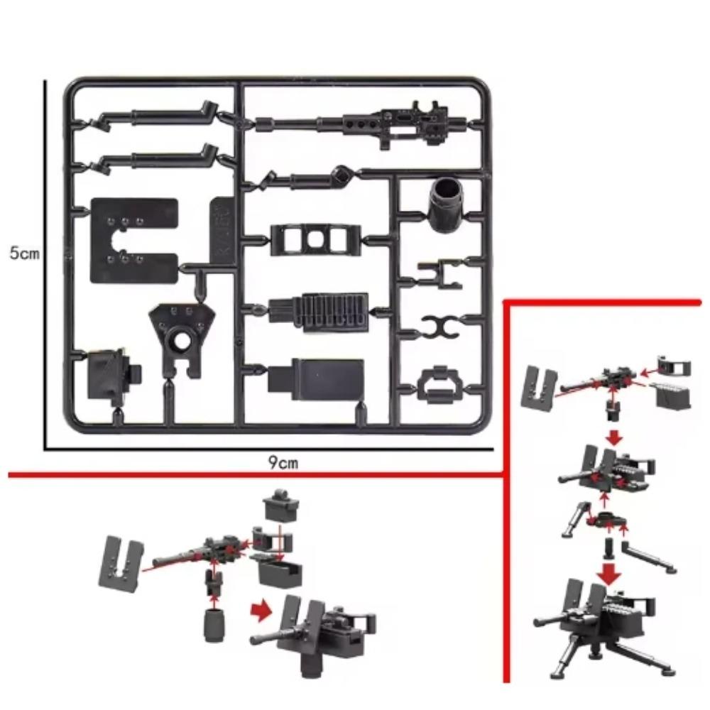 WW2 Military MOC Building Block Soldier Printed Weapon Case Rack Drone Bomb Disposal Mortar Gatling Maxine Gun DIY Toy Gift K046