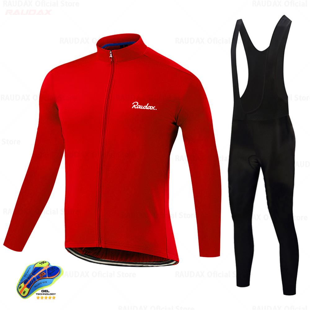 Spring Autumn Cycling Jersey 2025 Raudax Men Cycling Set Racing Bicycle Clothing Suit Breathable Mountain Bike Clothes Sportwear