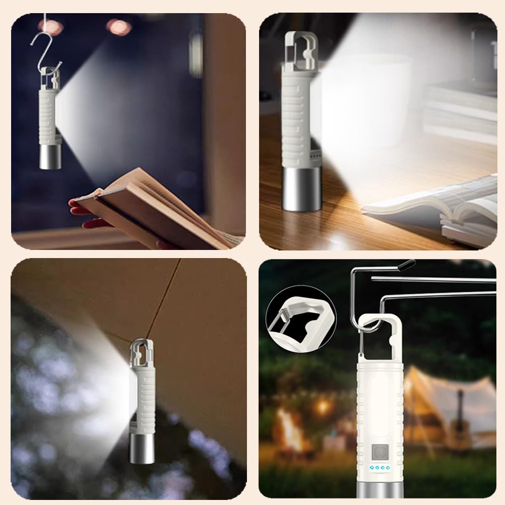 LED Arbeitsleuchte mit breiter, leistungsstarker COB Taschenlampe für nächtliche Stromausfälle und Hundeausführungen, hohe Helligkeit, 180-Grad-Winkel, Typ-C wiederaufladbar,