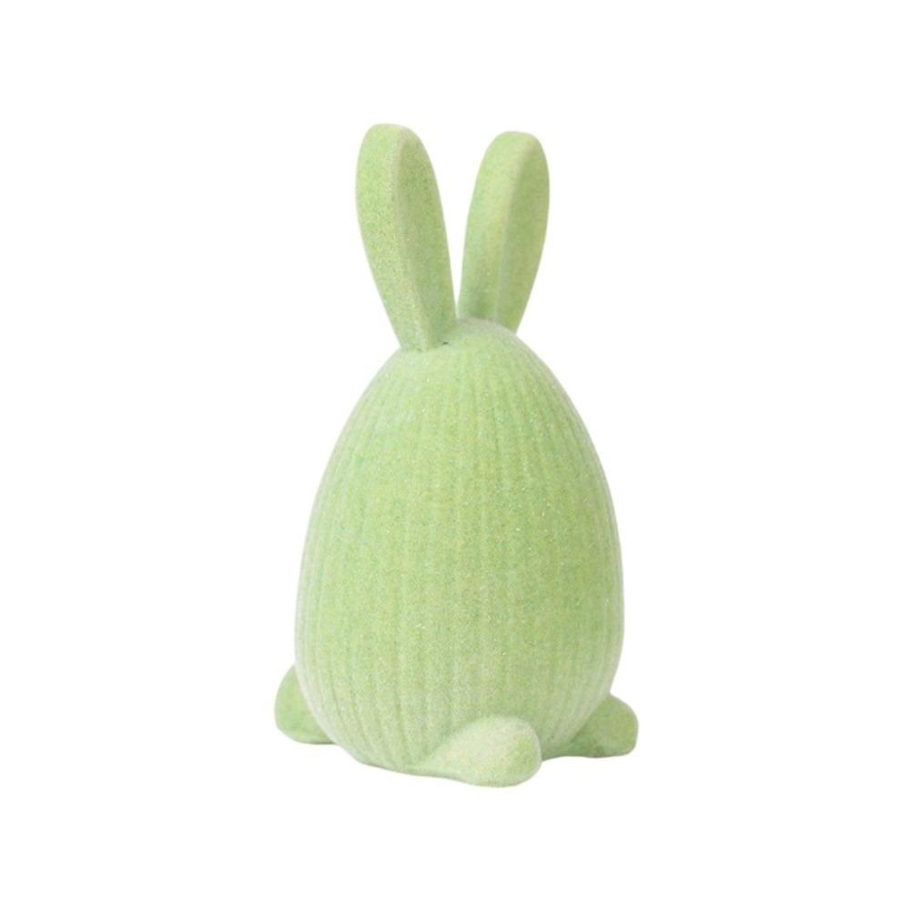 Creative Flocking Easter Bunny Ornament Resin Easter Decor Easter Egg Decoration  Home Decoration