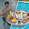 Pool Floating Bar: 8 Cup Holders Inflatable PVC Tray 65 x 46 cm Drink Holder - Carry Handles for Easy Transport Pool Float Tray for Outdoor Pool