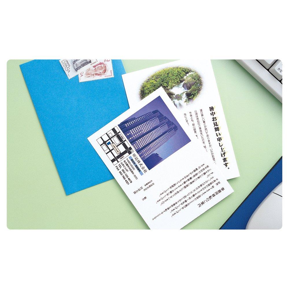 Hisago LP12N Postcards/Cards, 4-Sided, Extra Thick, White, for Color Laser Printing (100 Sheets)