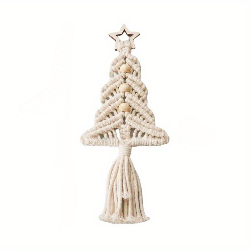 

Праздничные макраме елочные игрушки: Ручная работа, Без перьев, Без электричества, Богемный стиль, Тканевый материал белый