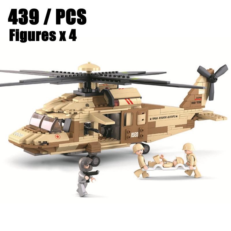 2024 Sluban WW2 Military Russia Air Weapon Mi-24 Attack Helicopters Hind Model Building Blocks Classics Fighter Bricks Plane Toy