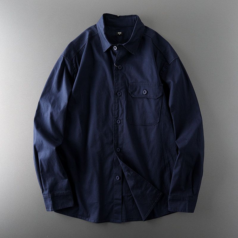 Workwear Shirt Men's American Retro Pure Cotton Trendy Ins Export Export Tail Single Men's Clothing Men Mountain Shirt Coat