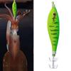 Glowing Horizontal Squid Trolling Lure Artificial Squid Jigging Eging Wood Shrimp Hooks Octopus Bait Cuttlefish Bait 11CM/13.4G