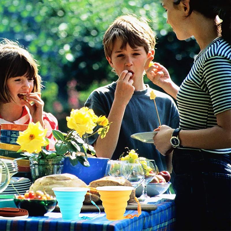 180Ml Folding Cup Food Grade Retractable Silicone Folding Cup Portable Portable Cup Outdoor Leisure Can Carry Coffee Cups