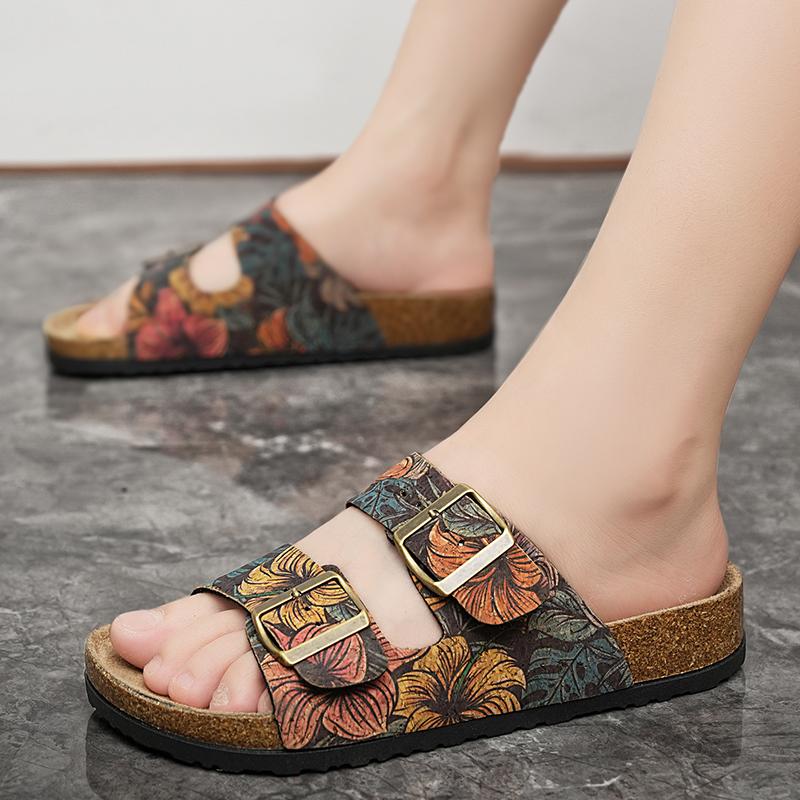 Women'S Cork Slip-On Casual Comfortable Fashionable Women'S Summer Slip-On Shoes Rubber Sole Women With Cork Footbed Flip Flops