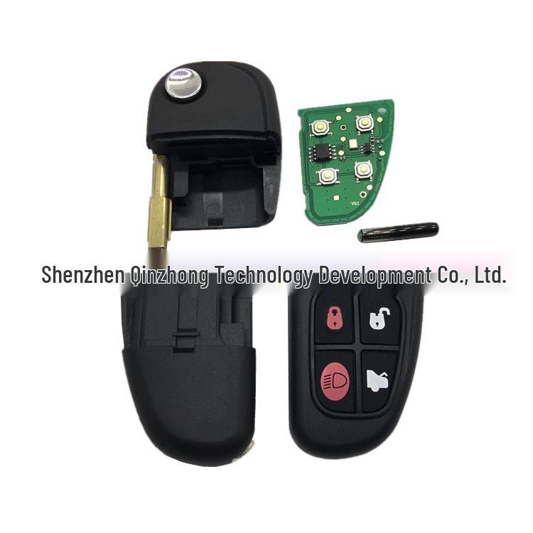 Jaguar 2001-2008 4-Tasten Autoschlüssel Fernbedienung 315/434 MHz mit Glasröhrchen 60 Chip