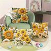 45x45cm Sunflower Pillowcase 2D Floral Bedroom Pillow Cover Sofa Cushion Case  Home Decoration