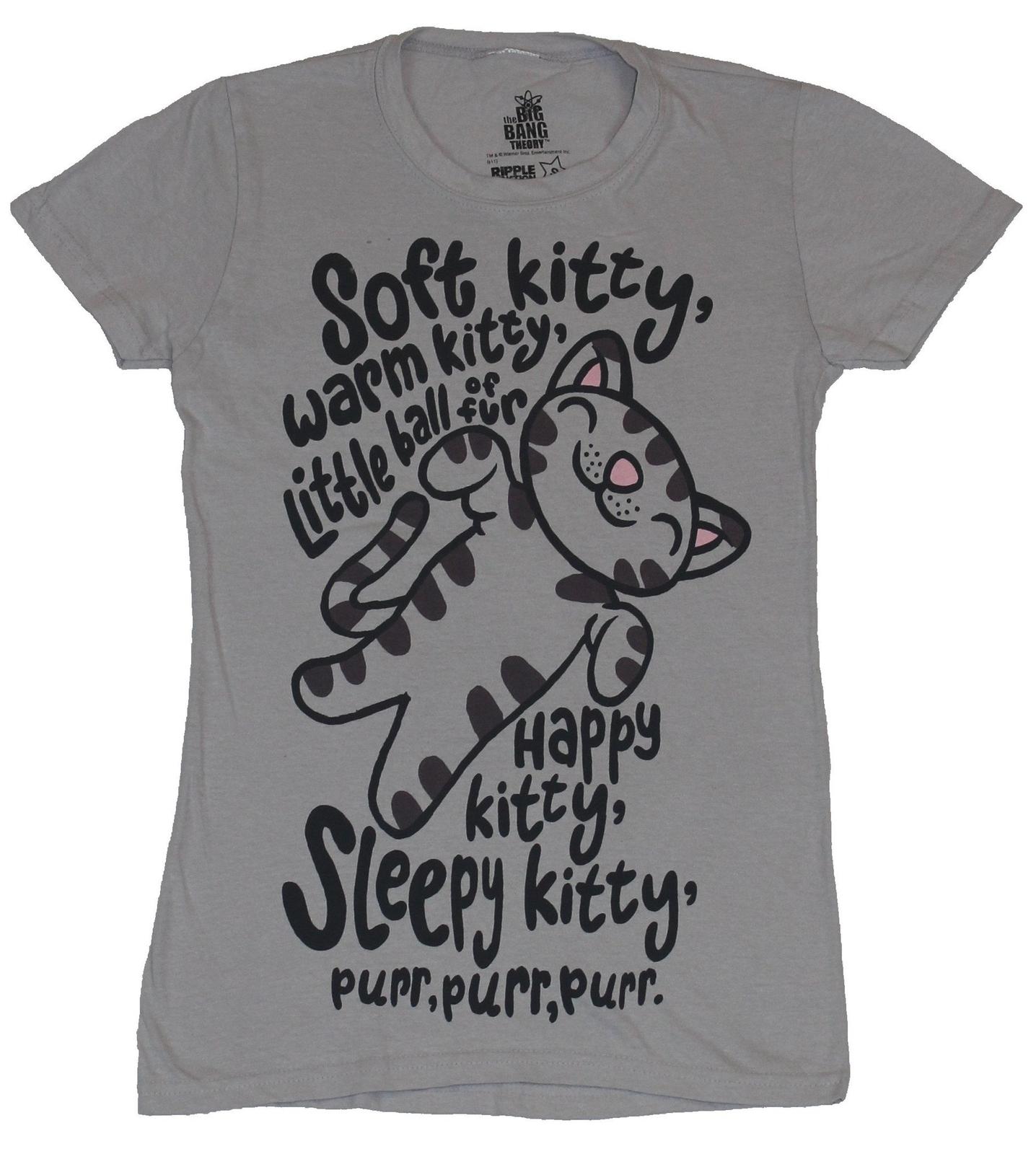 Big Bang Theory Girls Juniors T-Shirt - Soft Kitty Warm Kitty Ball Of Fur XXXL