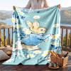 Warm Flannel Blanket Peter Rabbit Pattern, Lightweight Comfortable Throw Blanket for Bed Sofa Use