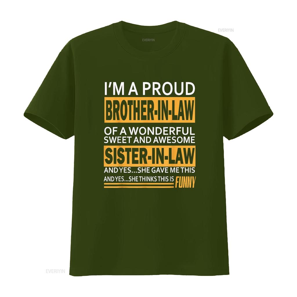 Proud Brother In Law Fathers Day Tee From Sister T Shirt Vintage Washed Unisex Soft Graphic Top For Everyday Wear Homme