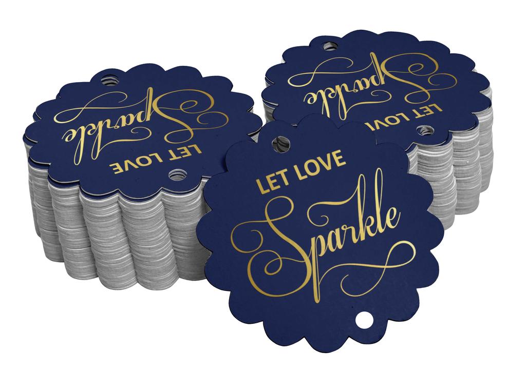 Inkdotpot 100 Pack Let Love Sparkle Wedding Favor Paper Tags Craft Real Gold Foil Hang