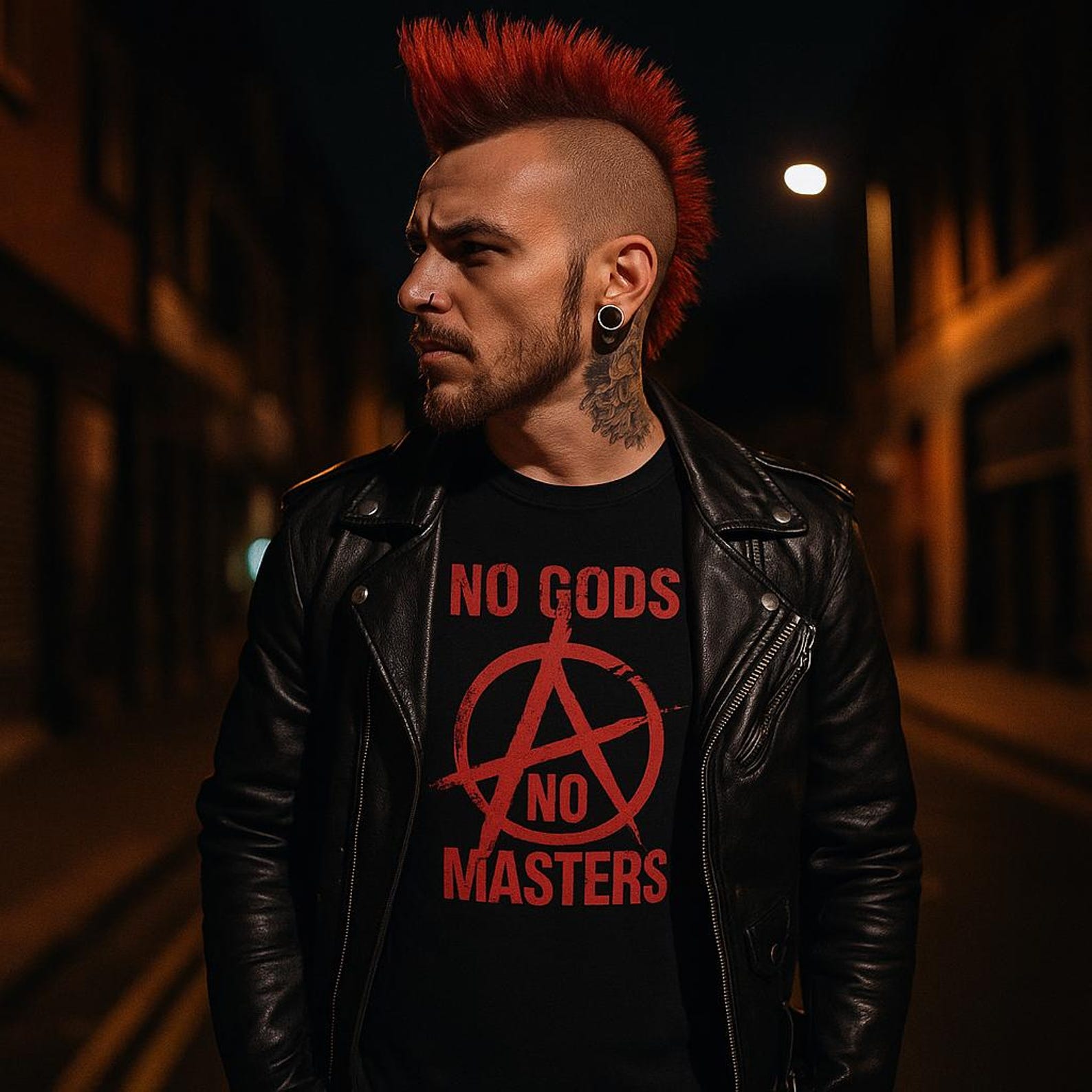 Anarchist Design Heavy Cotton Tee: Activist Statement Streetwear L