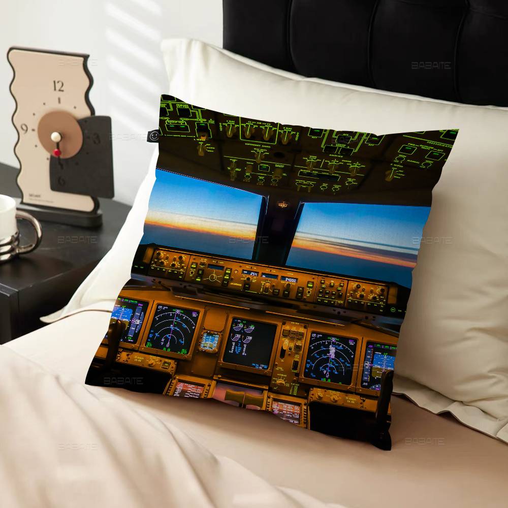 Aircraft Cockpit Personalized Pillow Cover Kids Bedroom Wild Party Decor Pillowcase Kid Birthday Shower Gift