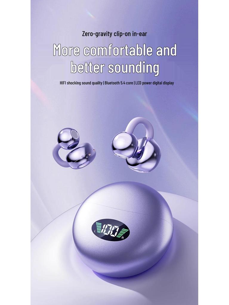 Q71 Bluetooth Earclip: Bone Conduction, High-Quality Sound, Noise Reduction, Long Battery Life, Universal Sports Model.