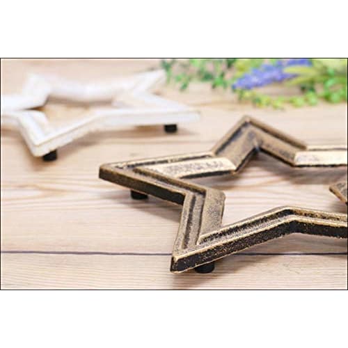 TOSSDICE CAST IRON STAR TRIVET Trivet, Antique White, TDST09-6757-15W