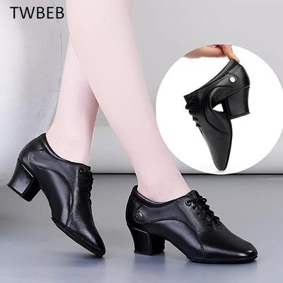 Dance Sneakers for Woman Jazz Shoes Leather Modern Outsole Dance Sneakers Breathable Lightweight Dancing Shoes for Women