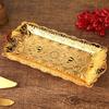 Exquisite Fruit Tray, Alloy Cake Plate, Gold Engraving Leaf Shape Snack Disc,Nuts Organizer Wedding Desktop Decoration,22.5 Cm