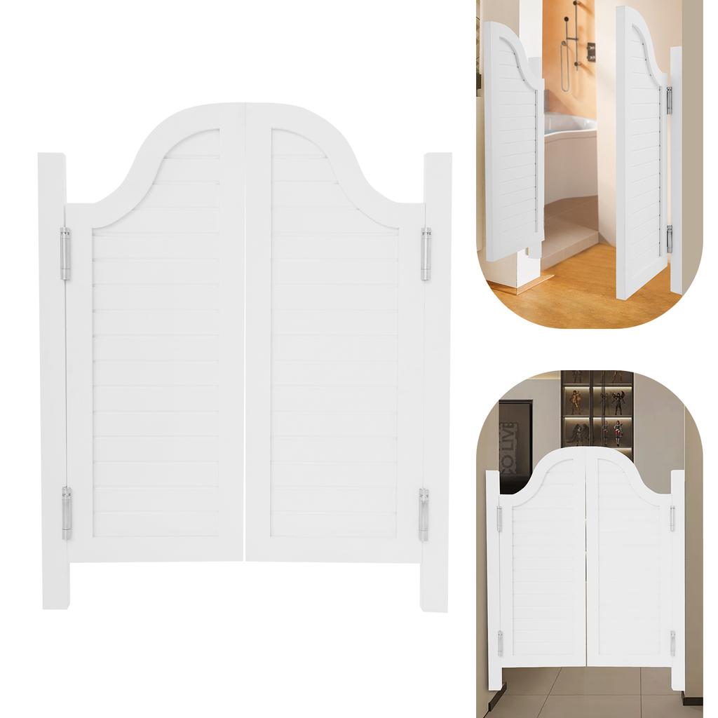 2 Pcs Pine Wood Partition Door,80*90cm White/Black/Log Color Swing Solid Wood Door Thickness 35mm for Cafes,Bars