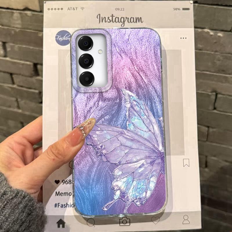 Butterfly Cat Case For iPhone 16 Pro Max Samsung A56 A16 A17 S25 FE Xiaomi Redmi Note 14 13 Pro 14C A5 Huawei Honor 400 200 Lite Pro Shockproof Cover