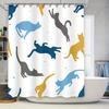 Modern Cat Print Shower Curtain Bathroom Decor Waterproof Polyester Fabric Shower Curtains for Bathtub 210x180cm Multicolor