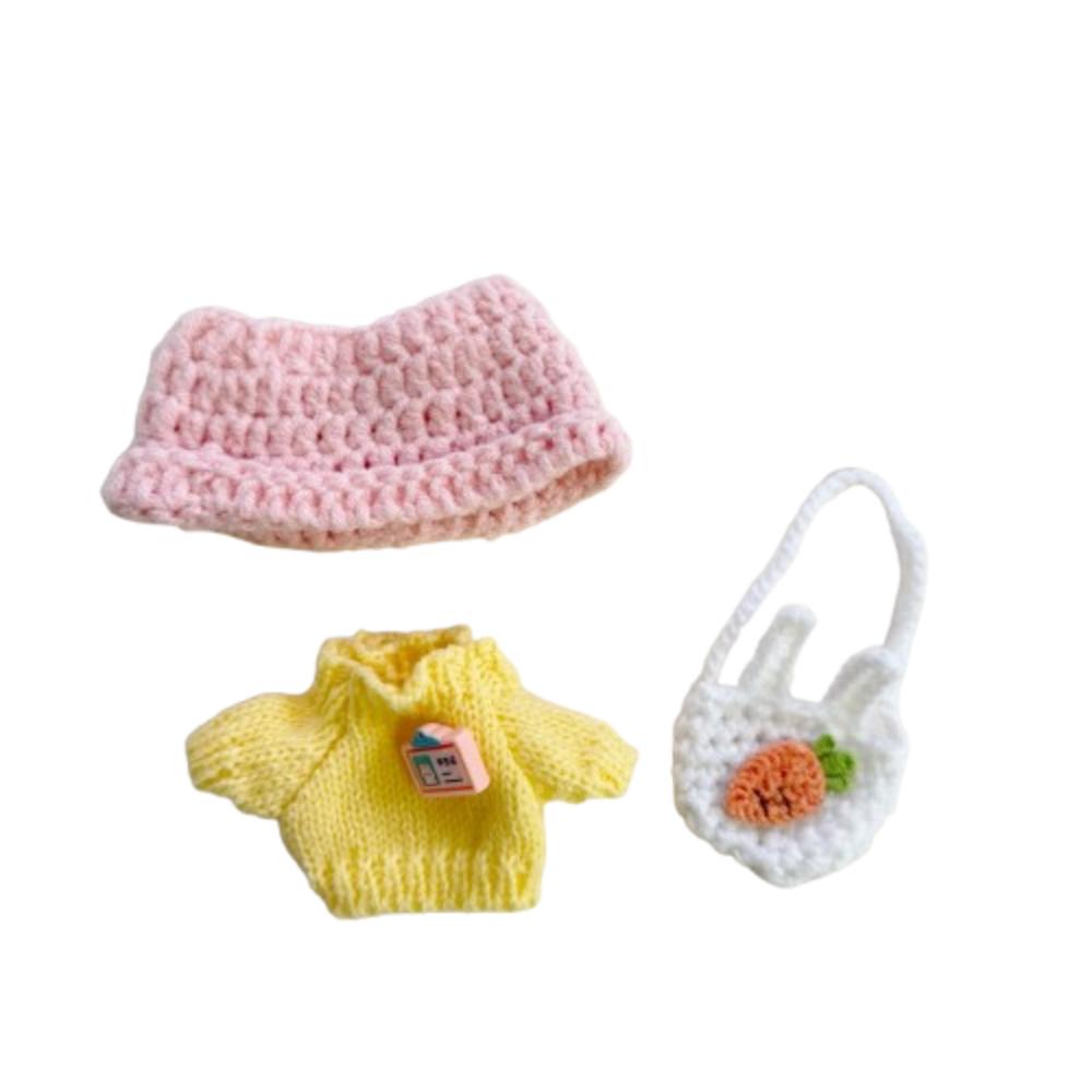 

1 set Toy Accessories Labubu Plush Doll Outfit Mini Cotton Doll s Clothes Dress-up Doll розовый