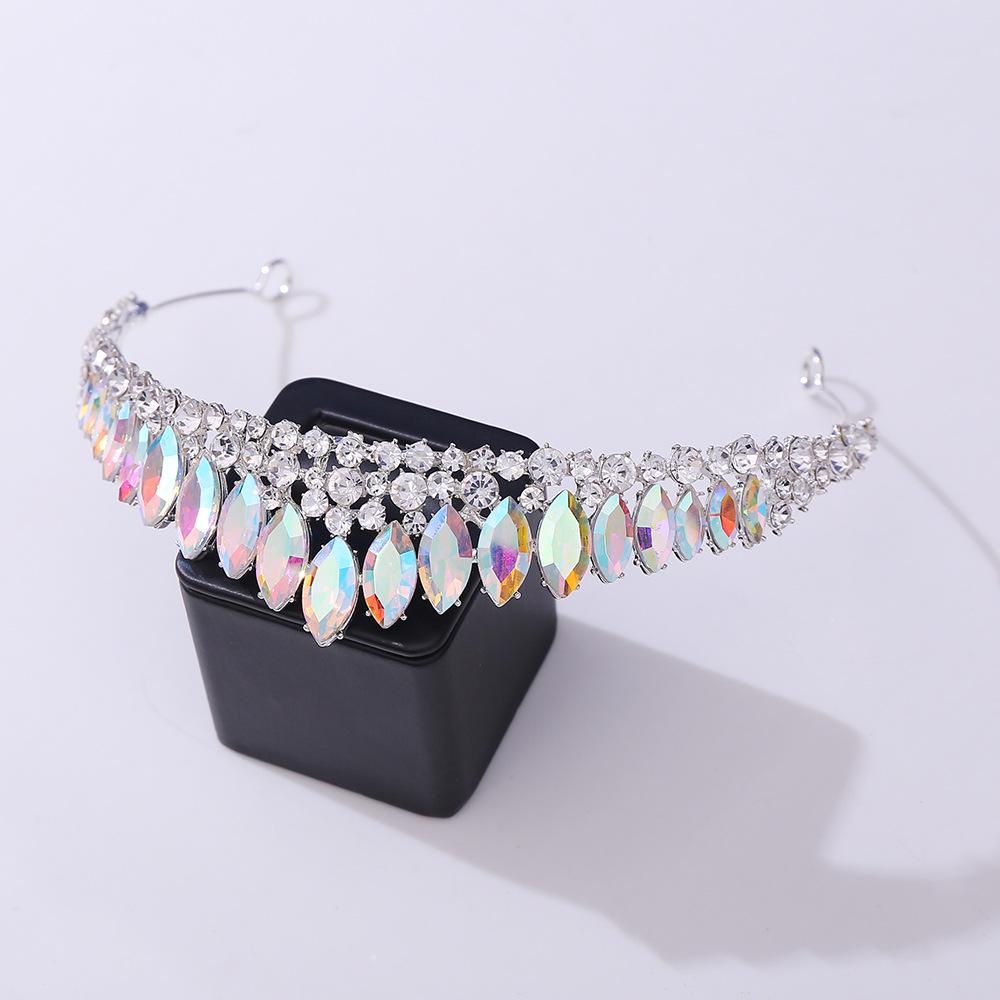Japanese & Korean Style Bridal Rhinestone Crown Headpiece for Weddings, Evening Dresses & Children's Birthdays