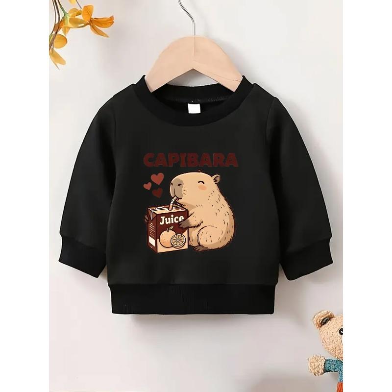 European Size Cute Printed Pattern 0-3 Years Old  Comfortable Children's Spring Lightweight Round Neck Sweatshirt, Suitable for Outdoor Wear
