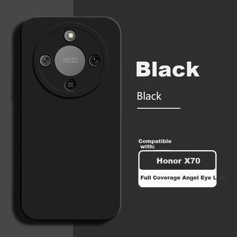 Angel Eye Honor X70 Phone Case Honor X70 Shockproof Lens Full Coverage Ultra-Thin New Silicone Matte Soft TPU High-End Unisex - Graphite Black