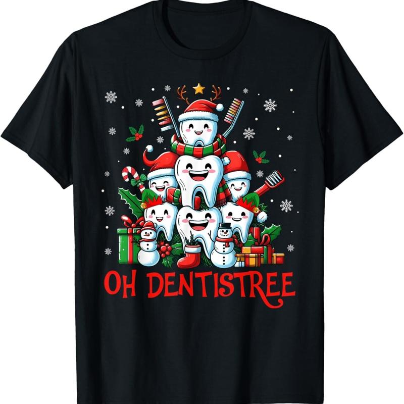 T-shirt dr?le de no?l pour dentiste, arbre dentaire Oh, dentisterie S