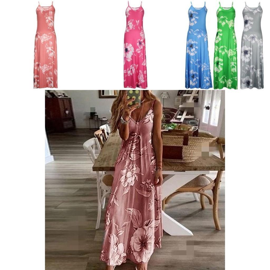 Women's Oversized Floral Printed Sleeveless Maxi Dress For Summer Holidays