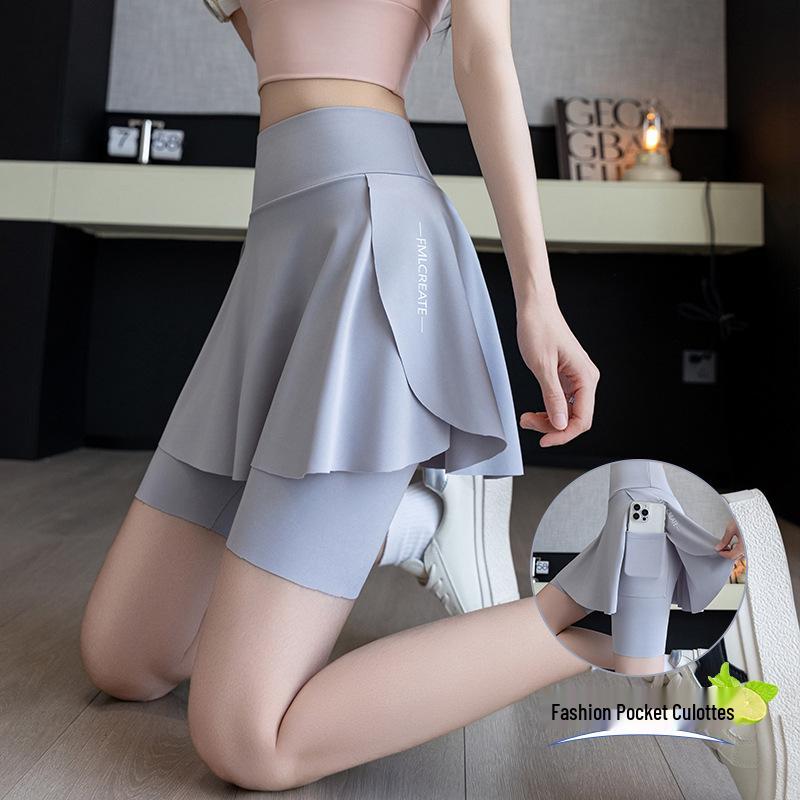 Falda de Yoga Barbie con Pantalones Cortos Deportivos Integrados para Ciclismo y Tenis