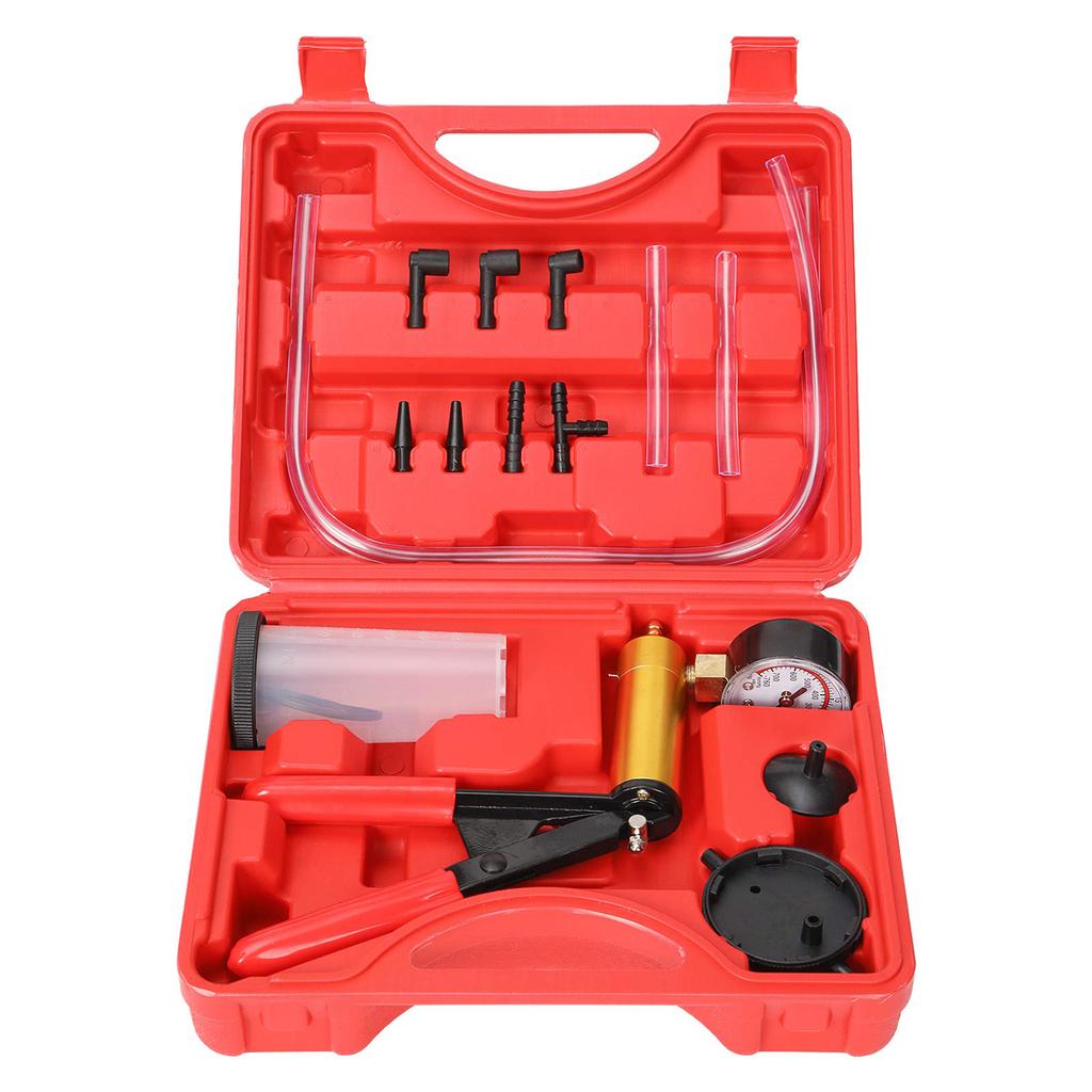 Car Hand Tool Manual Vacuum Bleeding Brake Fluid Bleeder Tools Vacuum Pistol Pump Tester Kit Aluminum Pump Pressure Vacuum Gauge