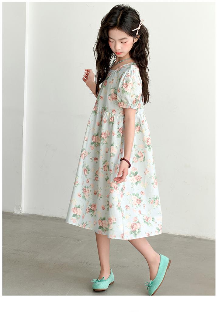 Girls' Summer Thin Children's Dress, Girls' Bubble Short Sleeved Dress, 2026 New Princess Dress Trend