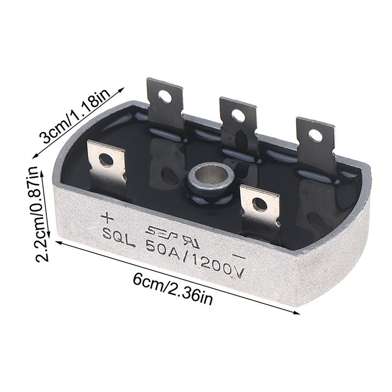 50A 1200V Aluminum Metal Case 3 Phase Diode Bridge Rectifier 50Amp Sql50A Bridge Rectifier Diode Module Electronic Components