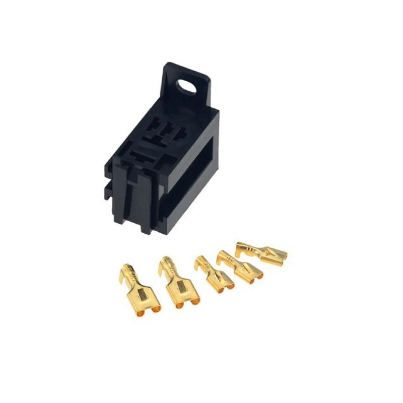 5 Sets/Lot Diy Accessories Car Relay Connector Socket Without Wire With Terminal Modified Nylon Flame Retardant