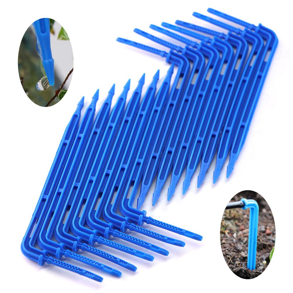 30-200pcs Garden 3/5mm Hose Bend Arrow 1/8'' Blue Drip Emitter Dripper Water Saving Sprinkler for Greenhouse Bonsai Micro Irrigation