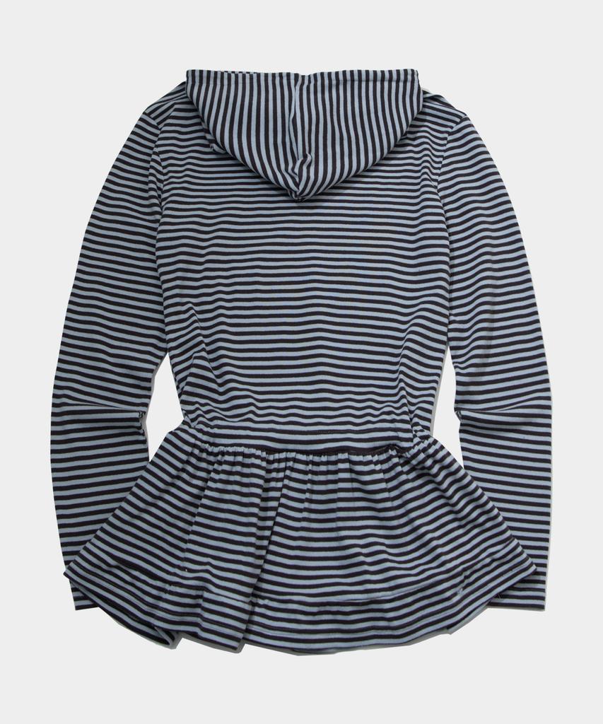 SOME PLACE Ruffle Layered Striped Frill Long Sleeveless Hoodie _2 Colors