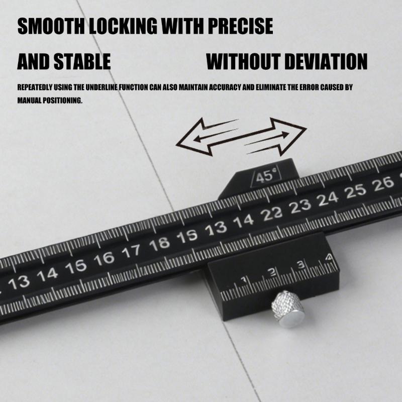 20cm To 50cm Aluminum Alloy 90 Degree Angled Ruler With 45 Degree Positioning For Woodworking And Carpentry Projects