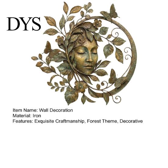 Dekorative Metallblätter und Ranken Waldgöttin Wandkunst, Eisenskulptur für Wohnzimmer Schlafzimmer, Hängendes Ornament im Bohemian Dekorstil, Natur